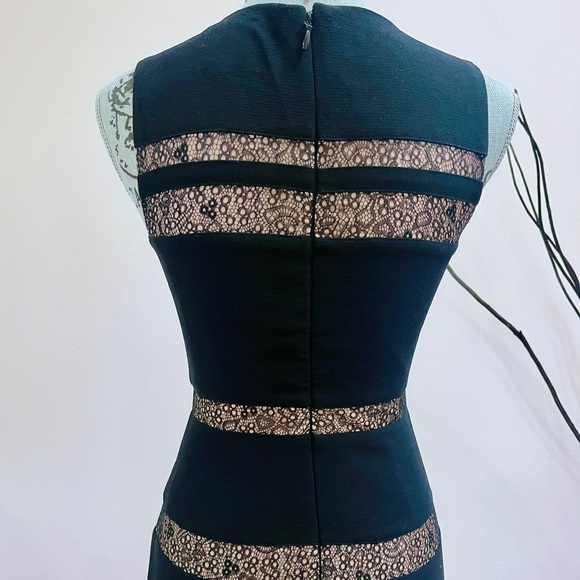 BCBG Long Black/Nude Dress Gown - Picture 7 of 11